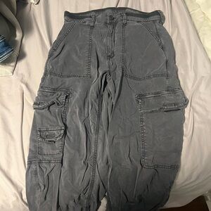 American Eagle Outfitters Washed Gray Cargo Pants
